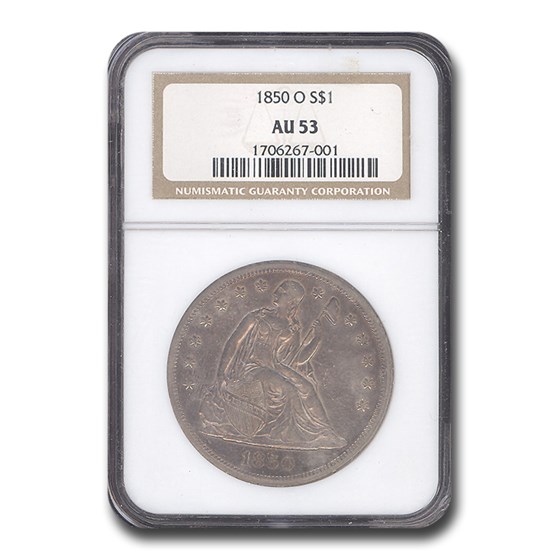 1850-O Liberty Seated Dollar AU-53 NGC 1850-O Liberty Seated Dollar AU-53 NGC
